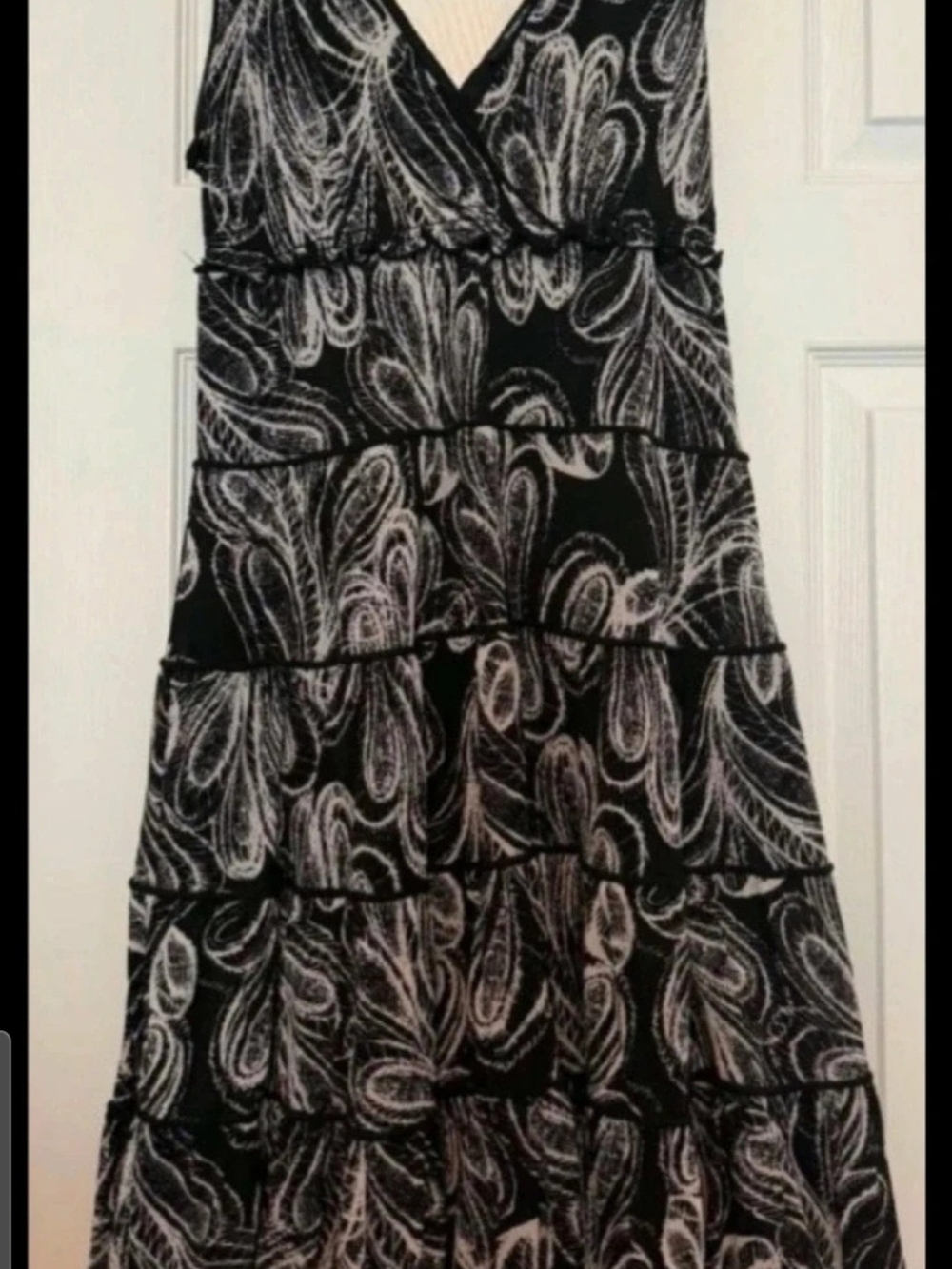 Style & Co. Black Dress with White Paisley Print
